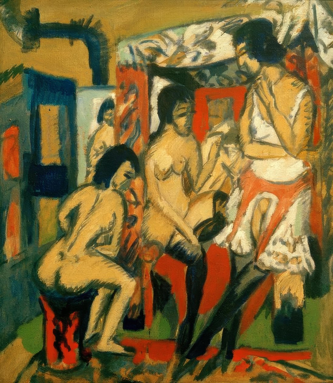 Akty w studio autorstwa Ernst Ludwig Kirchner