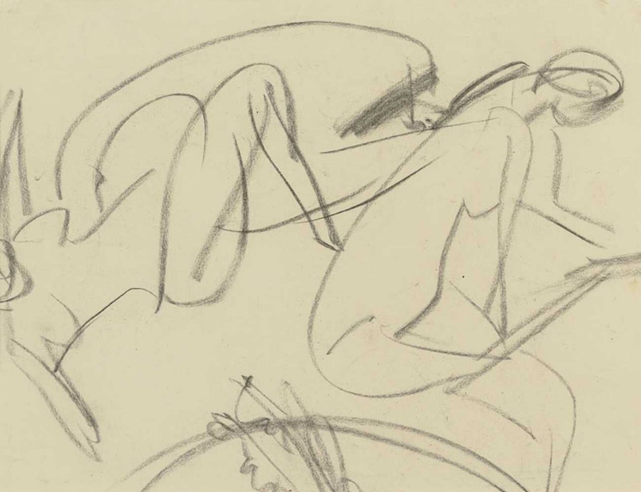 Alpejscy rolnicy z tyłu kąpiących się autorstwa Ernst Ludwig Kirchner