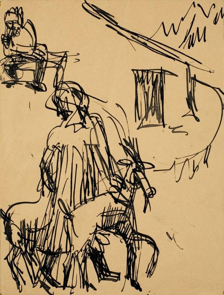 Chata górska z kozami autorstwa Ernst Ludwig Kirchner
