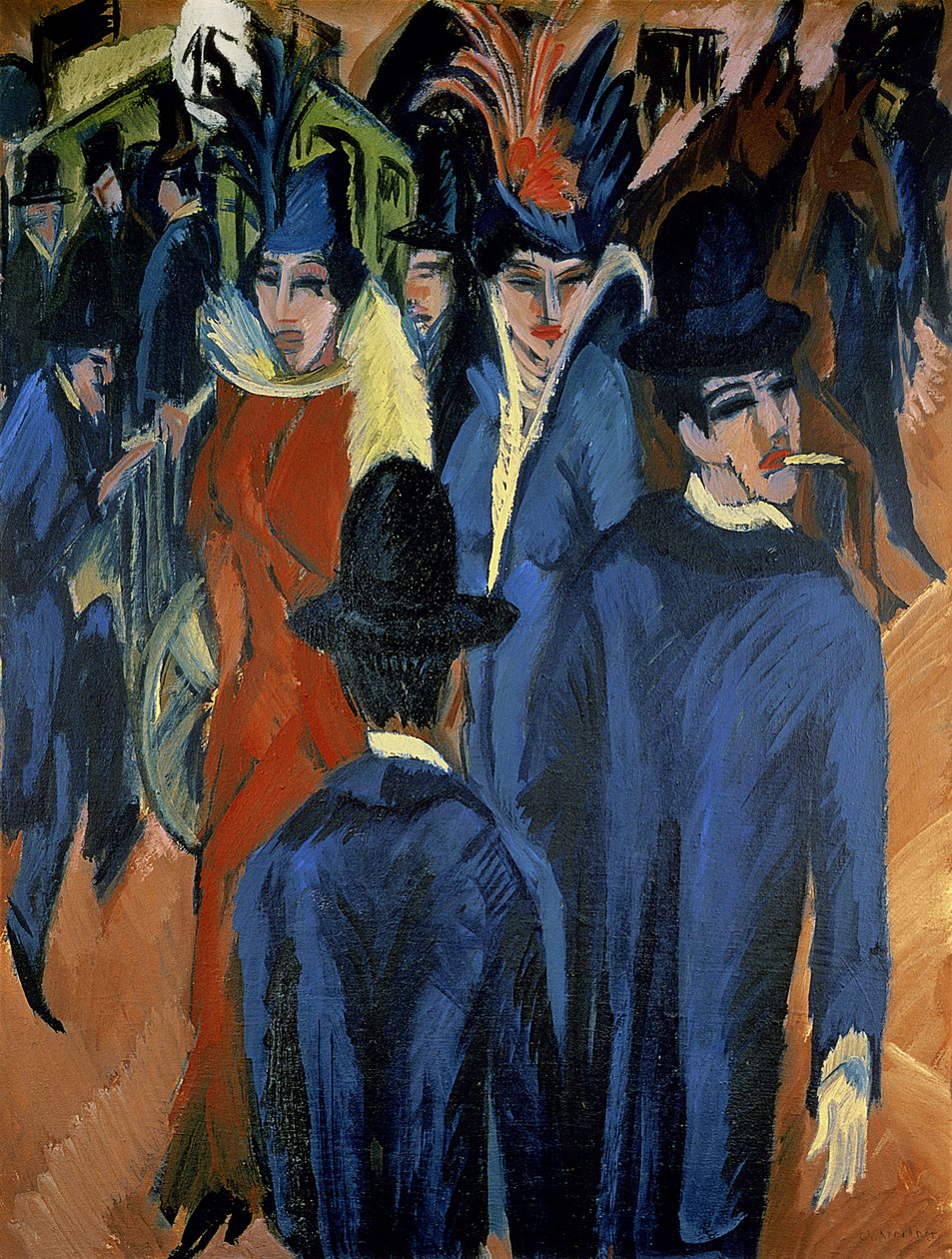 Berlińska scena uliczna, 1913 autorstwa Ernst Ludwig Kirchner