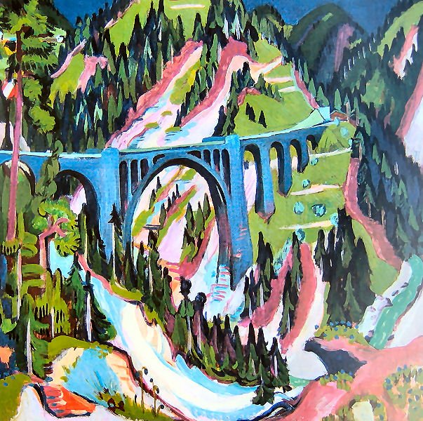 Most w pobliżu łąk autorstwa Ernst Ludwig Kirchner