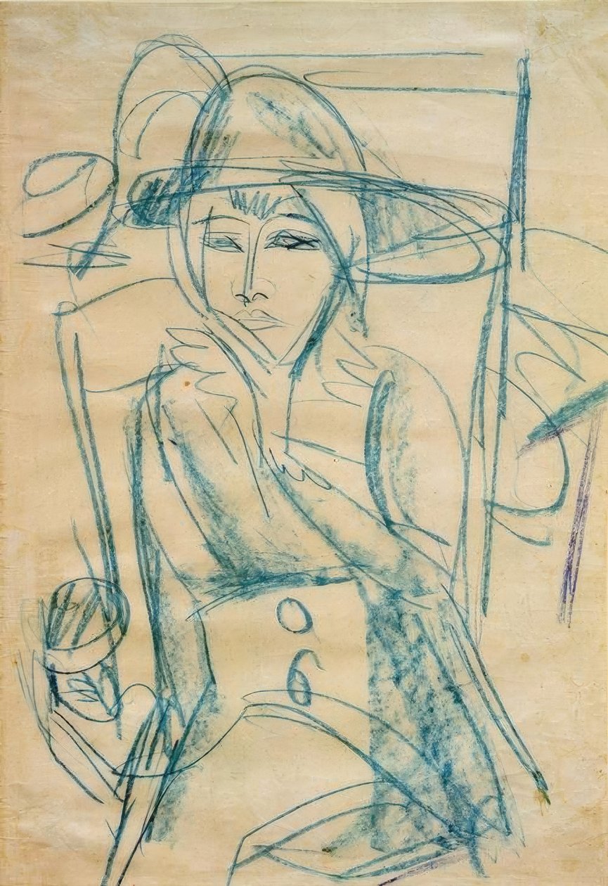 Portret kobiety (Gerda w kapeluszu) autorstwa Ernst Ludwig Kirchner