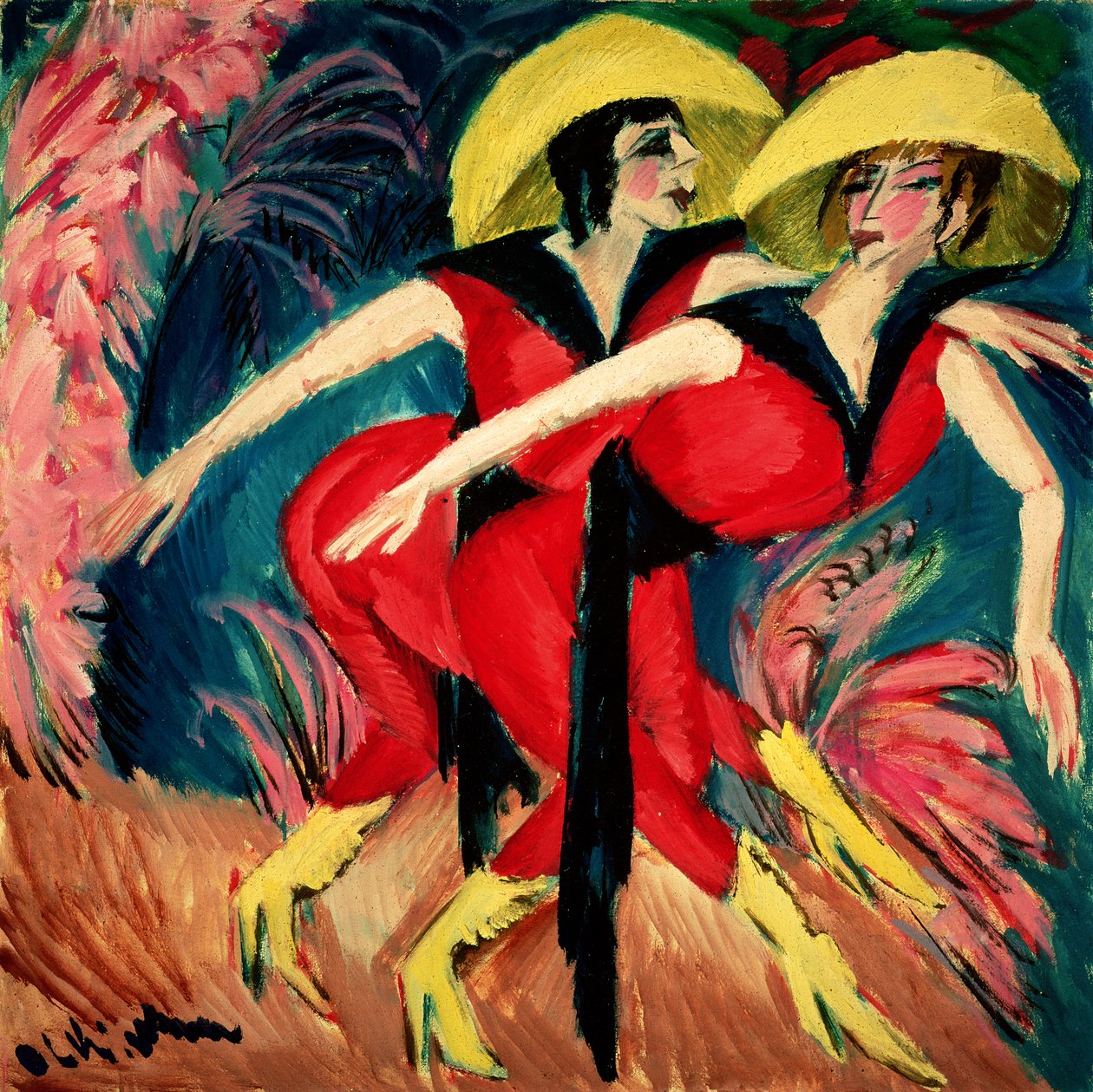 Tancerze w czerwieni, 1914 autorstwa Ernst Ludwig Kirchner