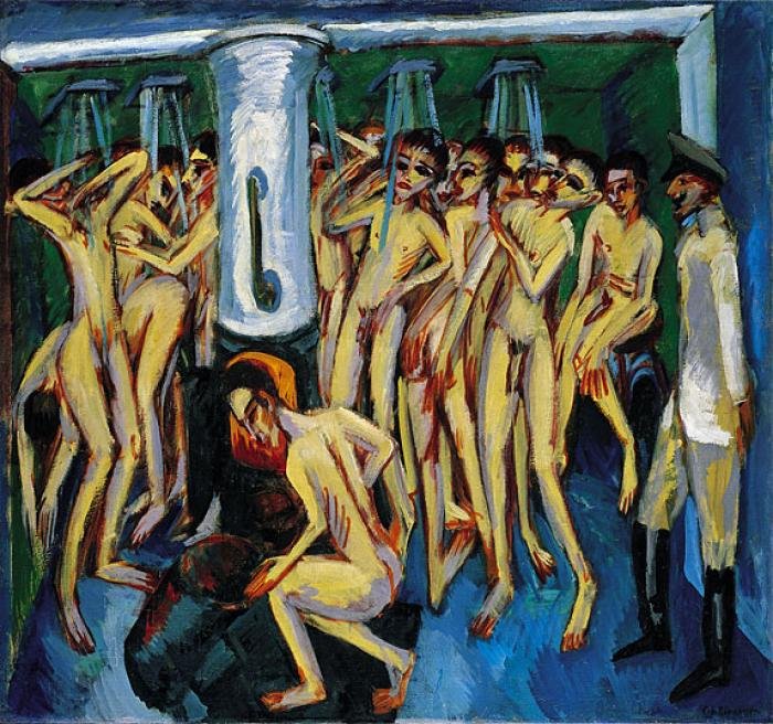 Kąpiel żołnierzy autorstwa Ernst Ludwig Kirchner