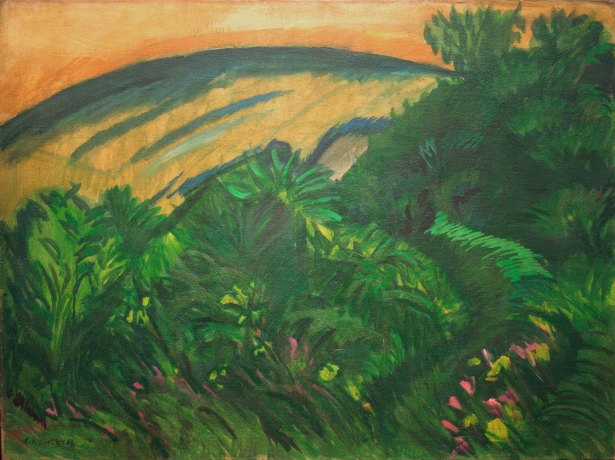 Wydmy i morze autorstwa Ernst Ludwig Kirchner