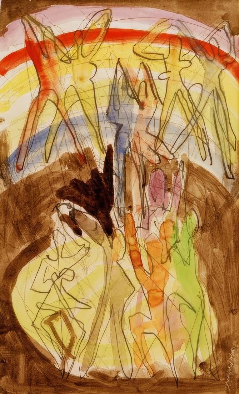 Kolorowy taniec (tylna ściana) autorstwa Ernst Ludwig Kirchner
