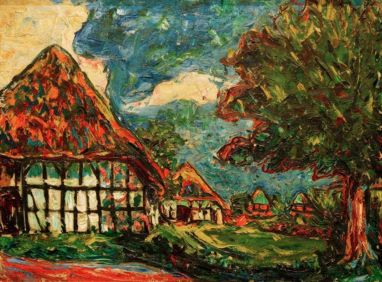 Domy w Fehmarn autorstwa Ernst Ludwig Kirchner