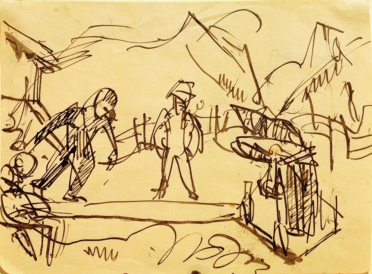 Kręgielnia na Stafelalp autorstwa Ernst Ludwig Kirchner