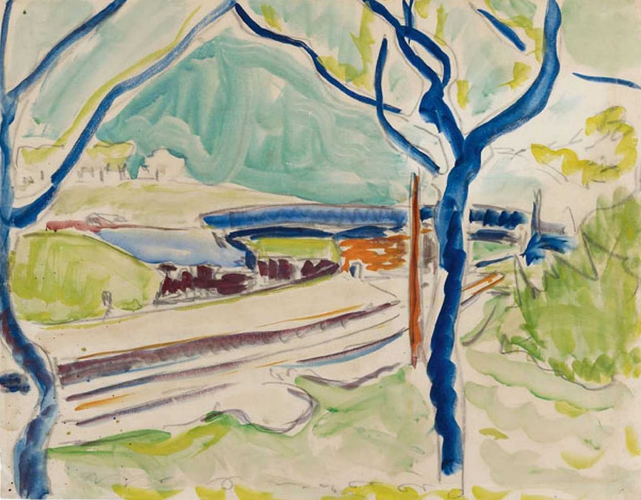 Krajobraz z jeziorem autorstwa Ernst Ludwig Kirchner