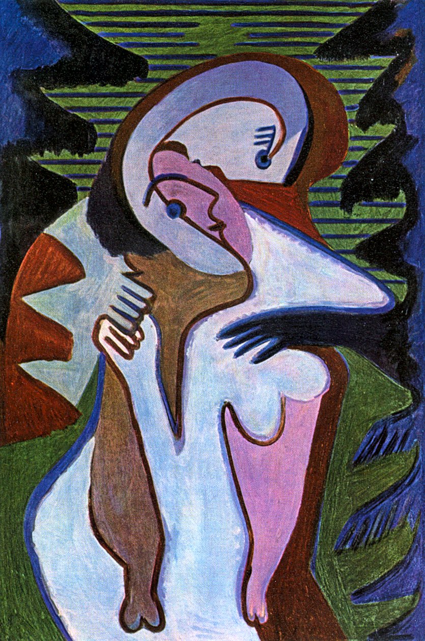 Kochankowie (pocałunek) autorstwa Ernst Ludwig Kirchner
