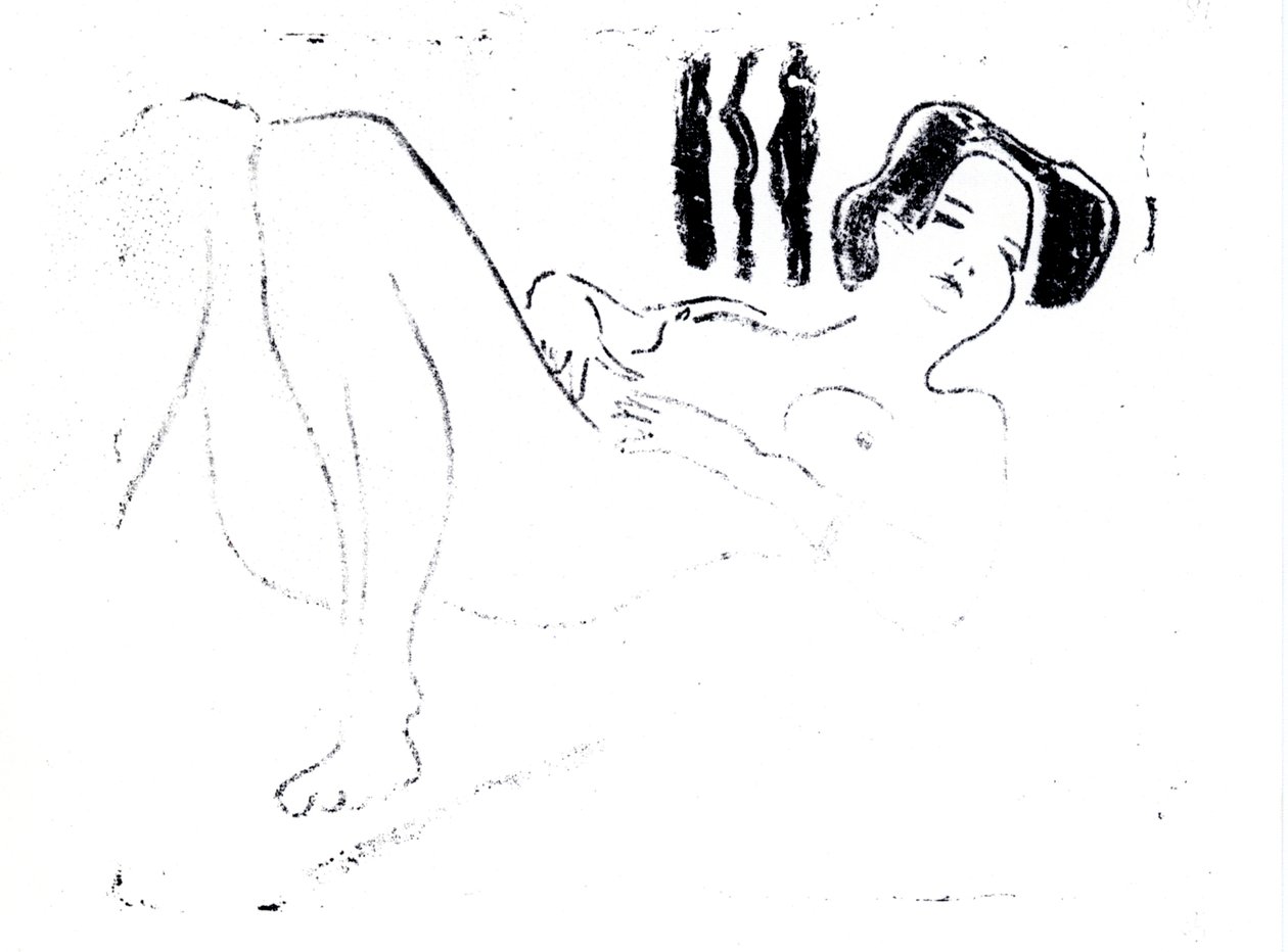 Leżąca naga kobieca autorstwa Ernst Ludwig Kirchner