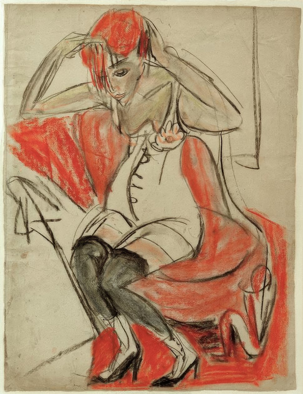 Dziewczyna na fioletowym fotelu autorstwa Ernst Ludwig Kirchner