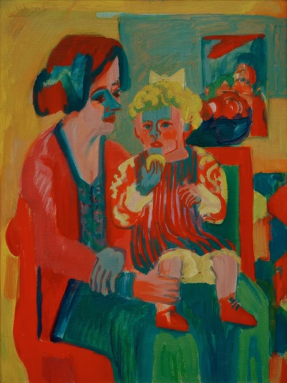 Dziewczyna z dzieckiem autorstwa Ernst Ludwig Kirchner