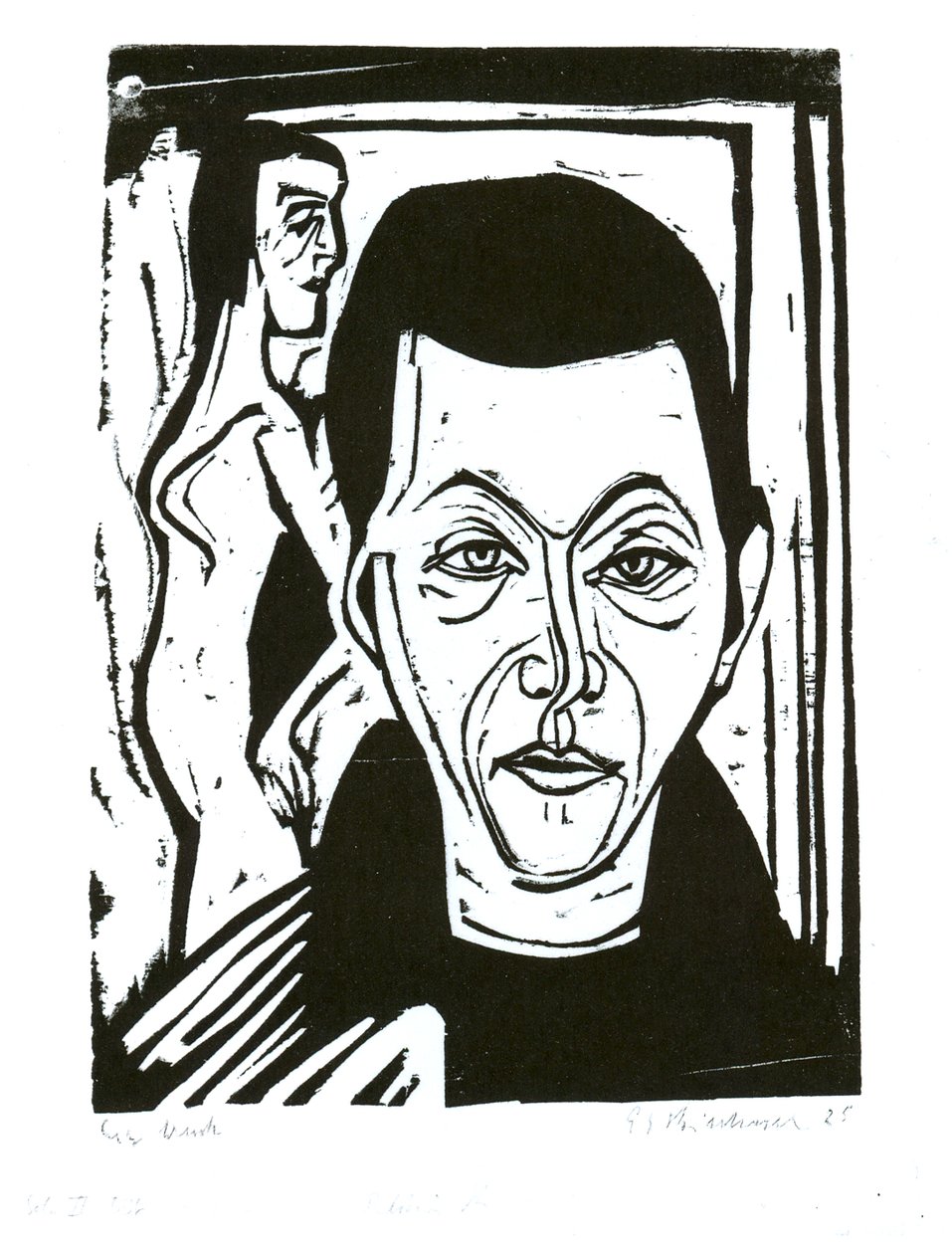 Głowa mężczyzny autorstwa Ernst Ludwig Kirchner