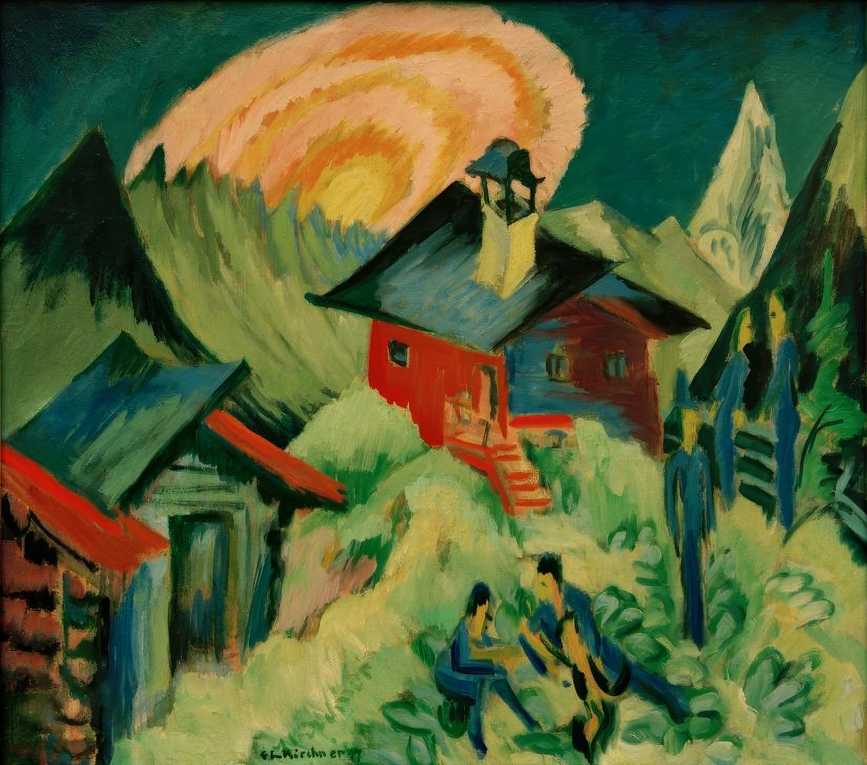 Wschód księżyca na Stafelalp autorstwa Ernst Ludwig Kirchner