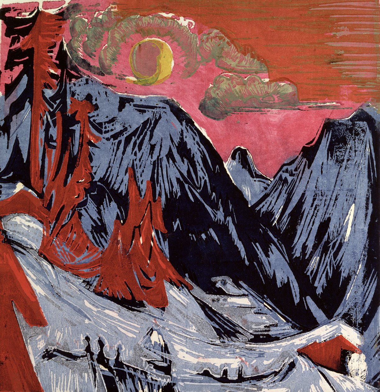 Góry zimą, 1919 autorstwa Ernst Ludwig Kirchner