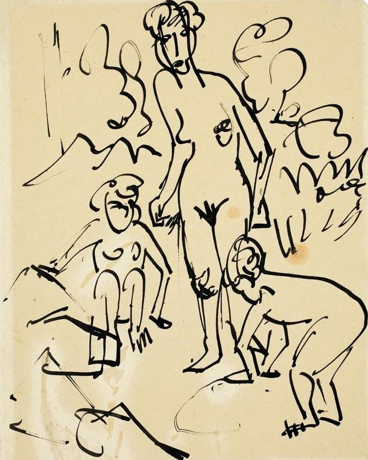 Matka i dzieci autorstwa Ernst Ludwig Kirchner