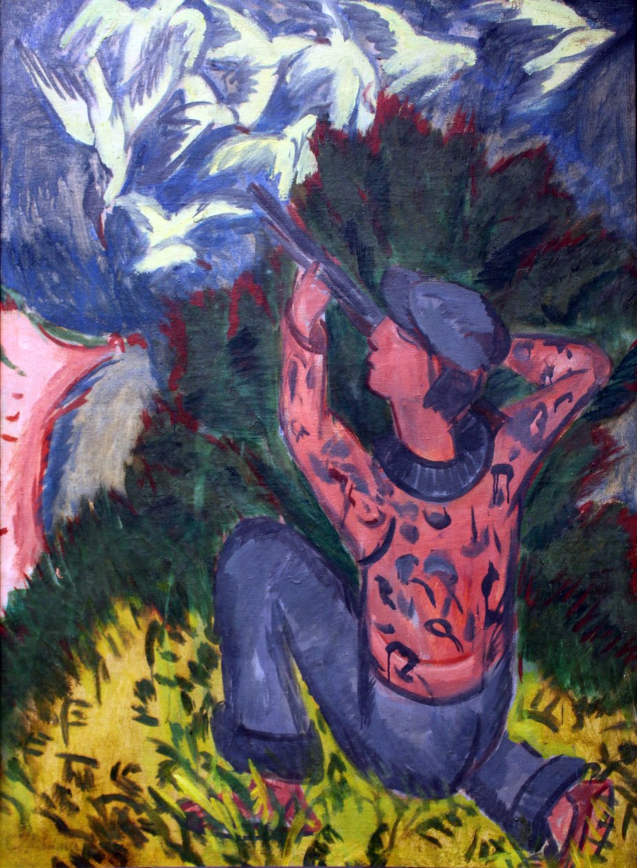 Łowcy mew w lesie autorstwa Ernst Ludwig Kirchner