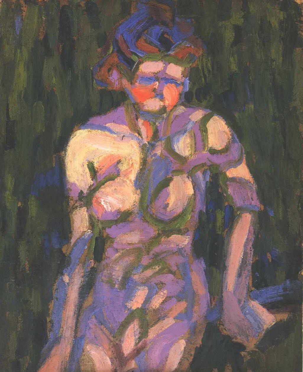 Naga dziewczyna z cieniem gałęzi autorstwa Ernst Ludwig Kirchner