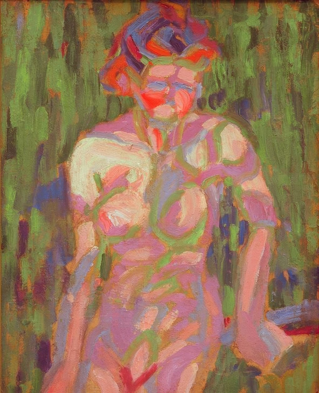 Naga dziewczyna z cieniem gałęzi autorstwa Ernst Ludwig Kirchner