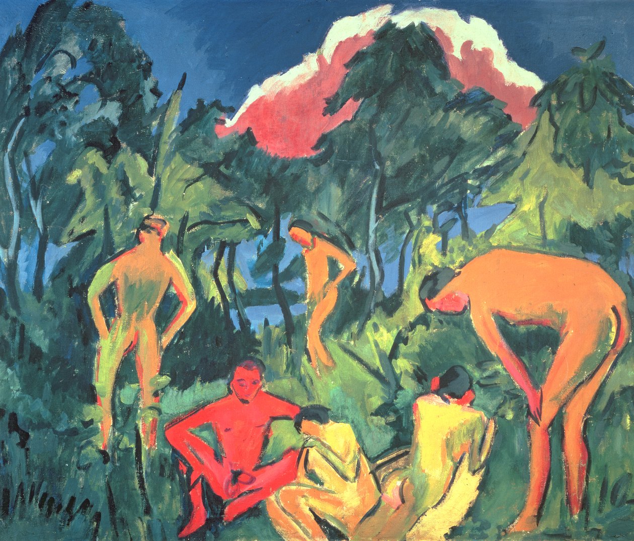 Akty w słońcu, Moritzburg autorstwa Ernst Ludwig Kirchner