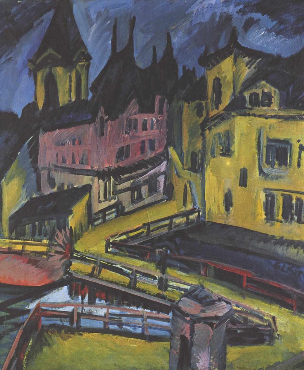 Most bramy w Chemnitz autorstwa Ernst Ludwig Kirchner