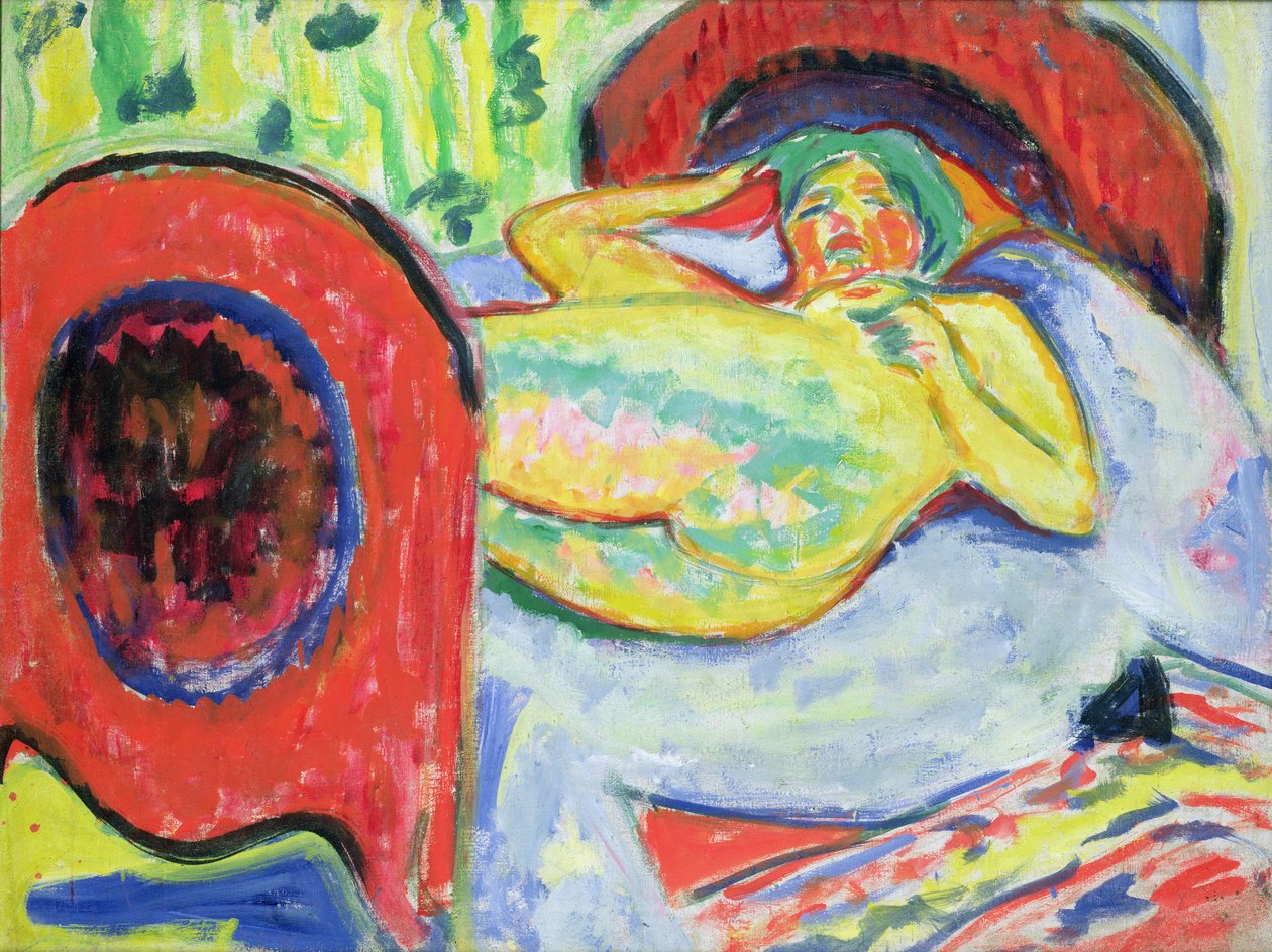 Leżąc nago autorstwa Ernst Ludwig Kirchner