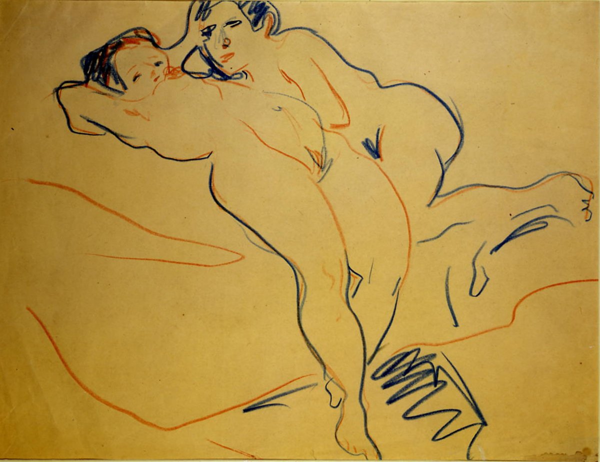 Odpoczywająca para autorstwa Ernst Ludwig Kirchner