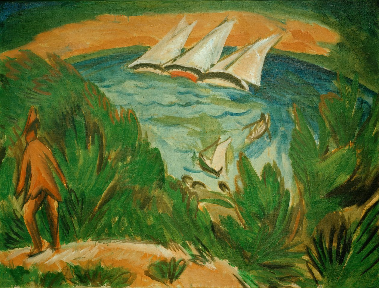 Żaglówki podczas burzy autorstwa Ernst Ludwig Kirchner