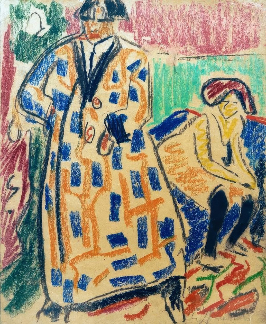 Autoportret z modelką autorstwa Ernst Ludwig Kirchner