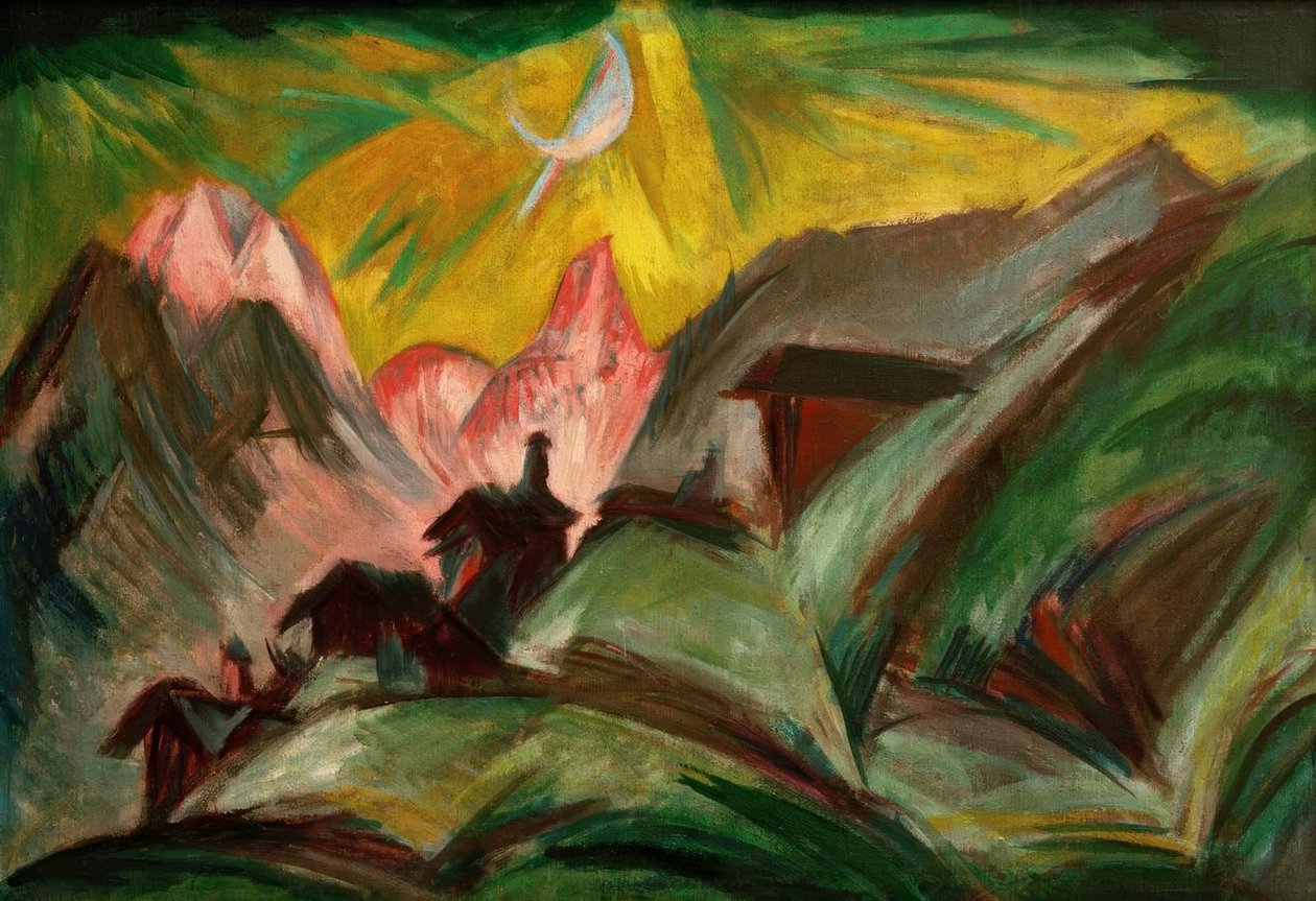 Staffalp przy świetle księżyca autorstwa Ernst Ludwig Kirchner