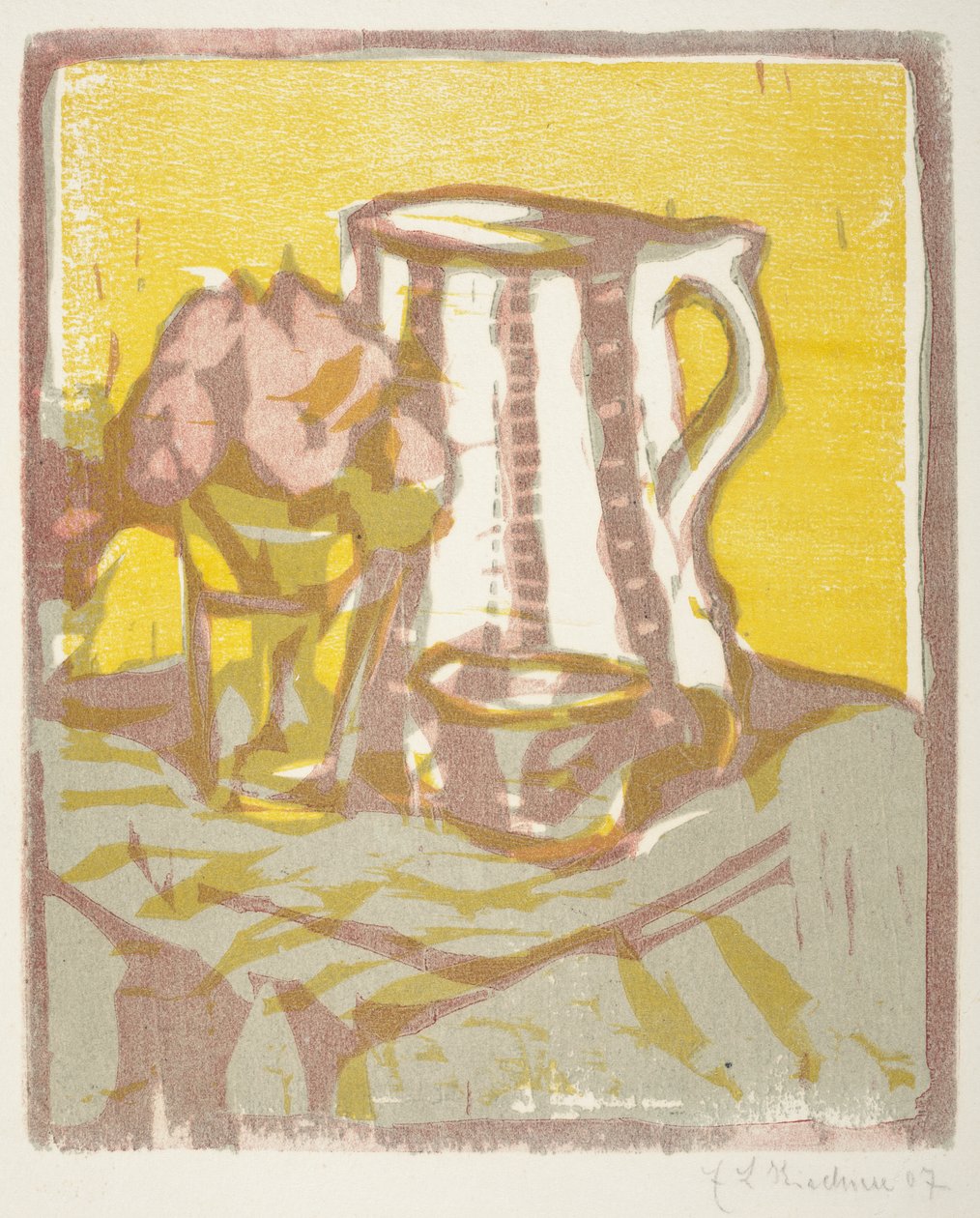 Martwa natura z dzbanem i kwiatami, 1907 autorstwa Ernst Ludwig Kirchner