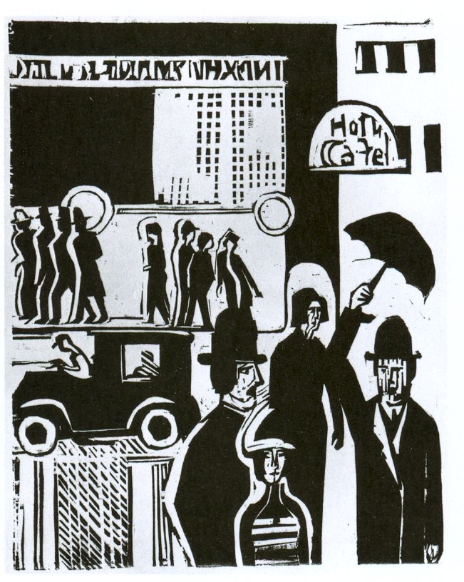Droga w deszczu autorstwa Ernst Ludwig Kirchner