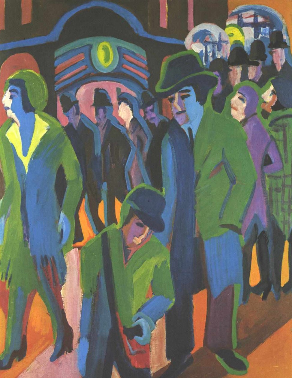 Ulica z przechodniami autorstwa Ernst Ludwig Kirchner