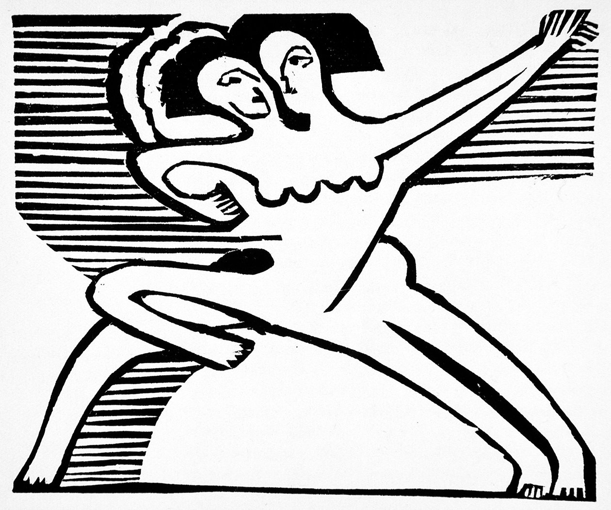 Dwóch tancerzy, 1932 autorstwa Ernst Ludwig Kirchner
