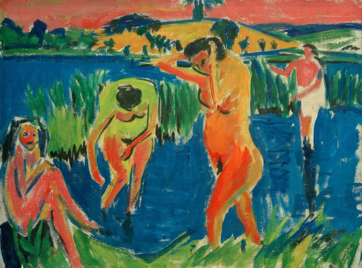 Czterech kąpiących się autorstwa Ernst Ludwig Kirchner