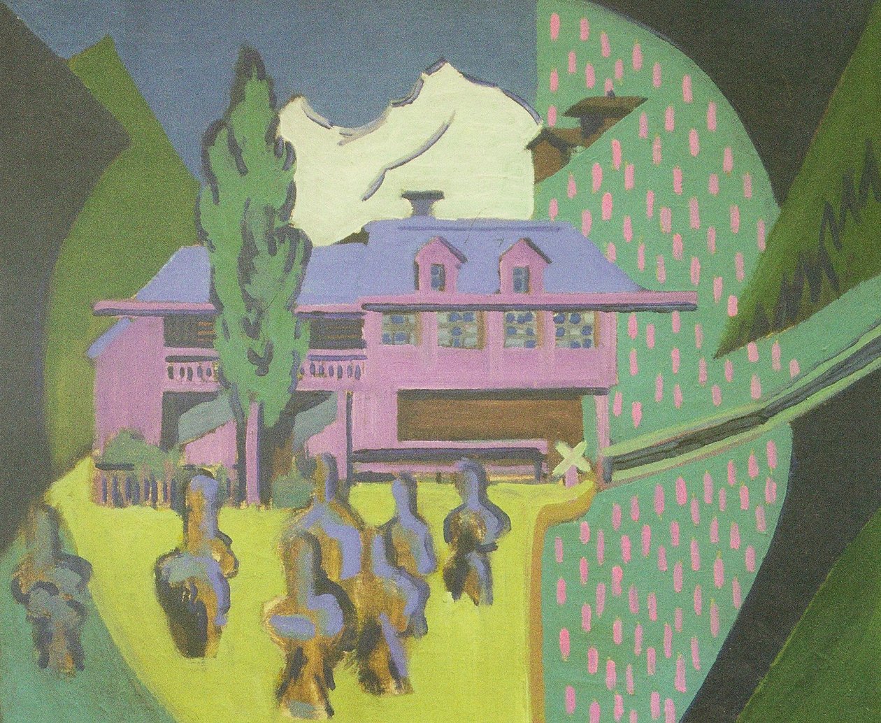 Fioletowy dom przed Schneeberg autorstwa Ernst Ludwig Kirchner