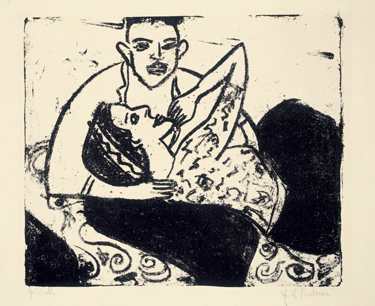 Reklamująca dziewczyna autorstwa Ernst Ludwig Kirchner
