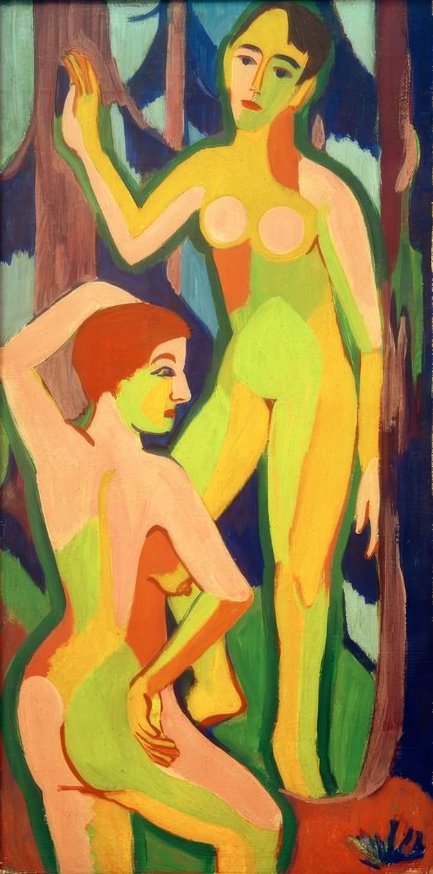 Dwa akty w lesie II autorstwa Ernst Ludwig Kirchner