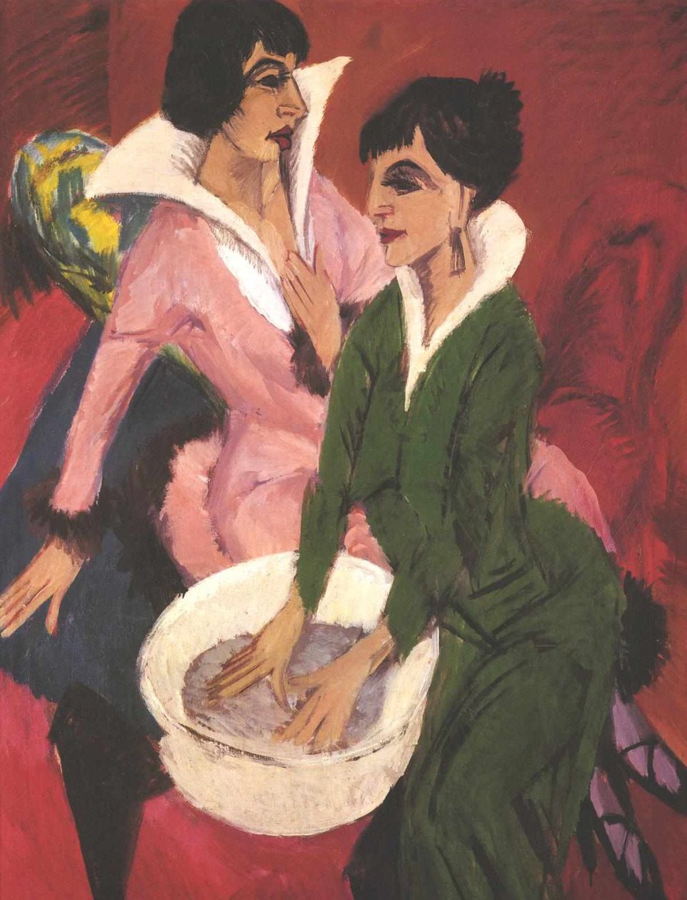Dwie kobiety z umywalkami autorstwa Ernst Ludwig Kirchner