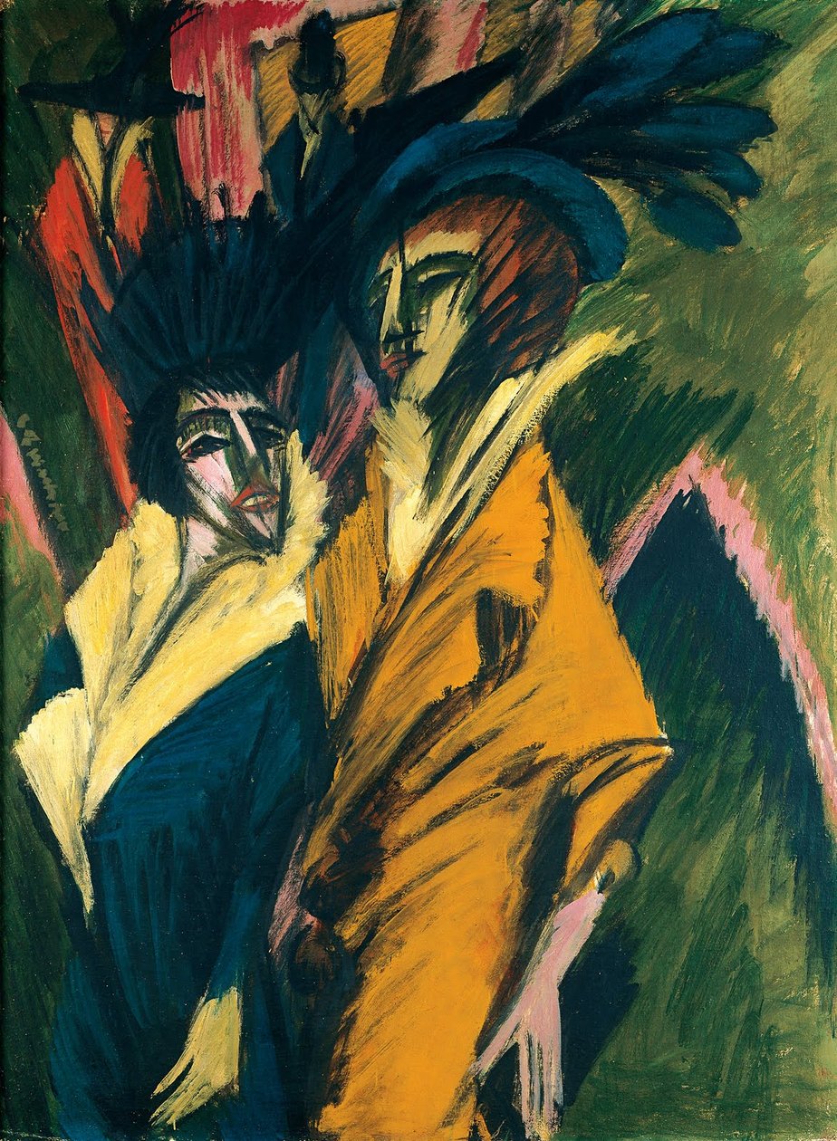 dwie kobiety na ulicy autorstwa Ernst Ludwig Kirchner