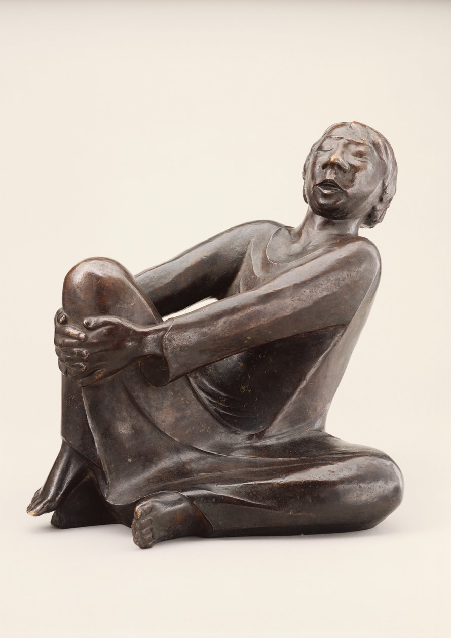 Człowiek śpiewający; Der Singende Mann, poczęty w 1928 i odlany w 1930 (brąz z ciemnobrązową patyną) autorstwa Ernst Barlach