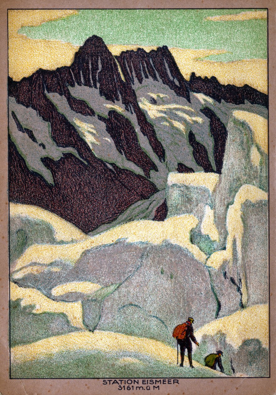 Lodowiec Grindelwald (ilustracja, ok. 1920-1930) autorstwa Ernst Emil Schlatter