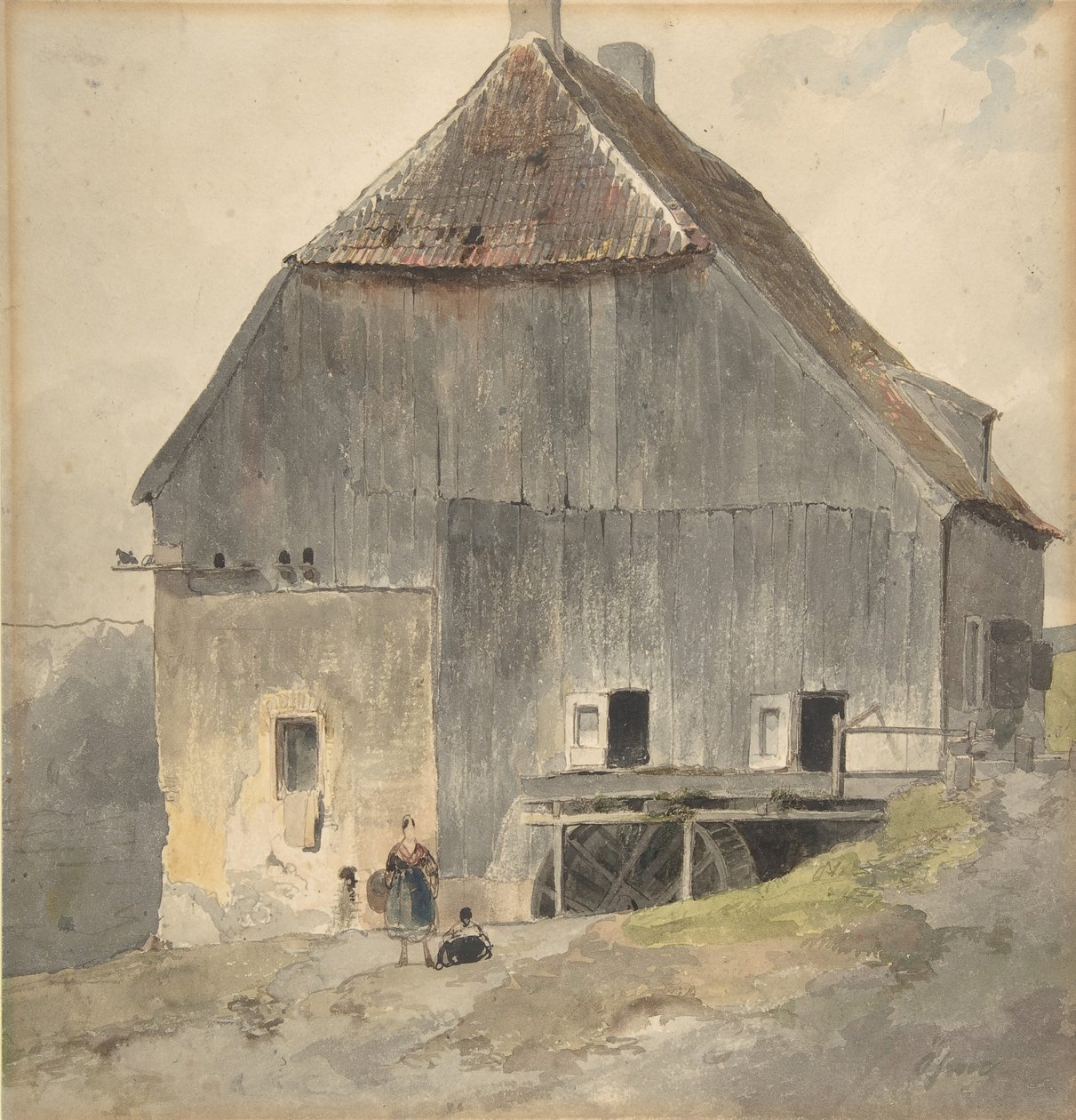 Młyn wodny, ca. 1870. autorstwa Ernst Erwin Oehme