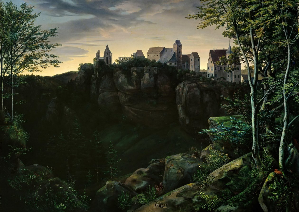 Zamek Hohnstein w Szwajcarii Saksońskiej autorstwa Ernst Ferdinand Oehme