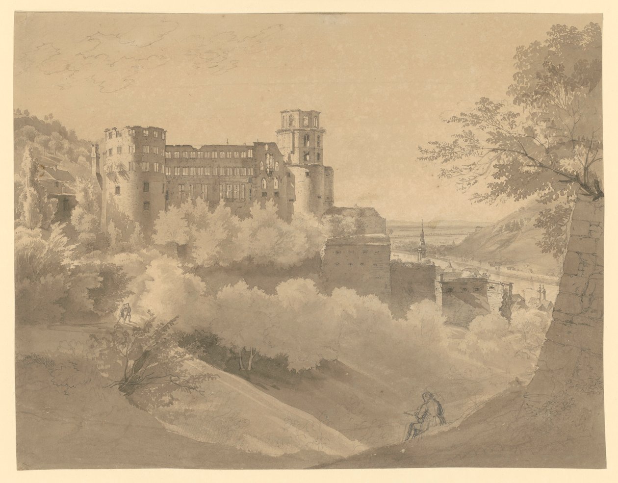 Heidelberg. Widok na zamek autorstwa Ernst Fries