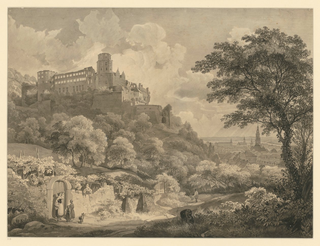 Heidelberg. Widok na zamek autorstwa Ernst Fries