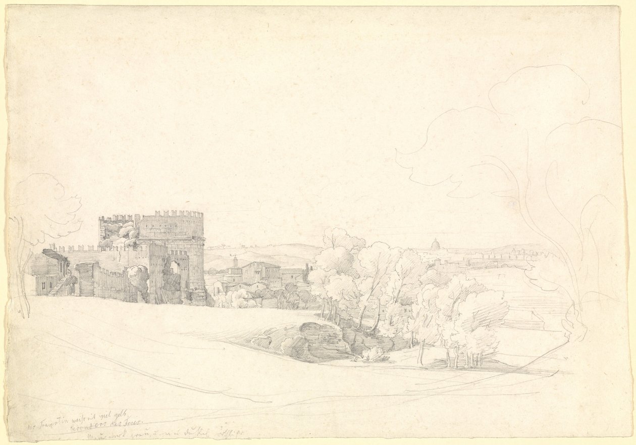 Via Appia Antica z grobowcem Cecylii Metelli autorstwa Ernst Fries