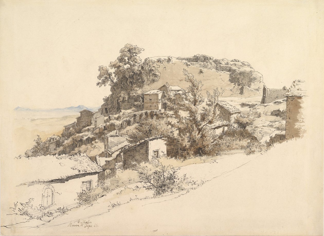 Krajobraz rzymski w pobliżu Rocca di Papa, 1866. autorstwa Ernst Furchtegott Mohn