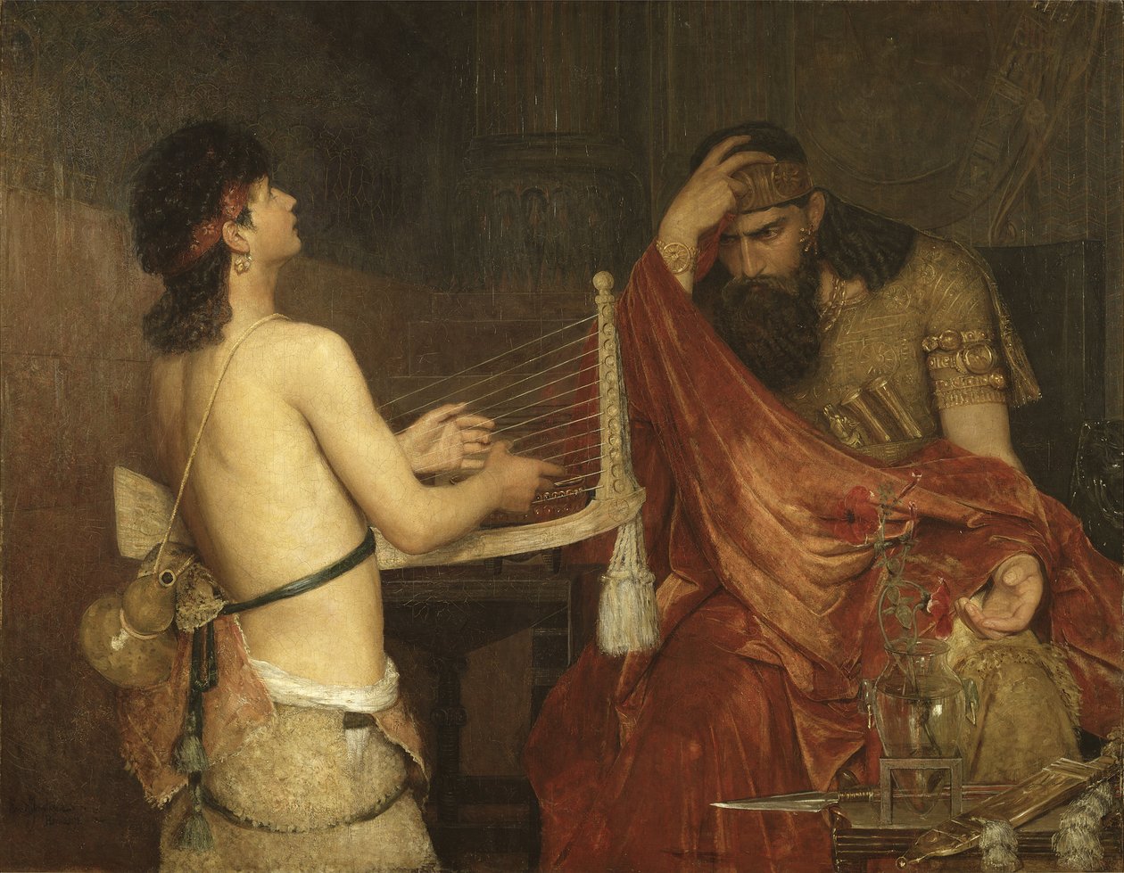 David et Saul - David i Saul, Josephson, Ernst (1851-1906). olej na płótnie autorstwa Ernst Josephson